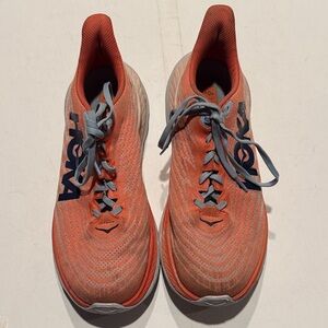 Hoka One One Coral and Gray Women's Running Sneakers